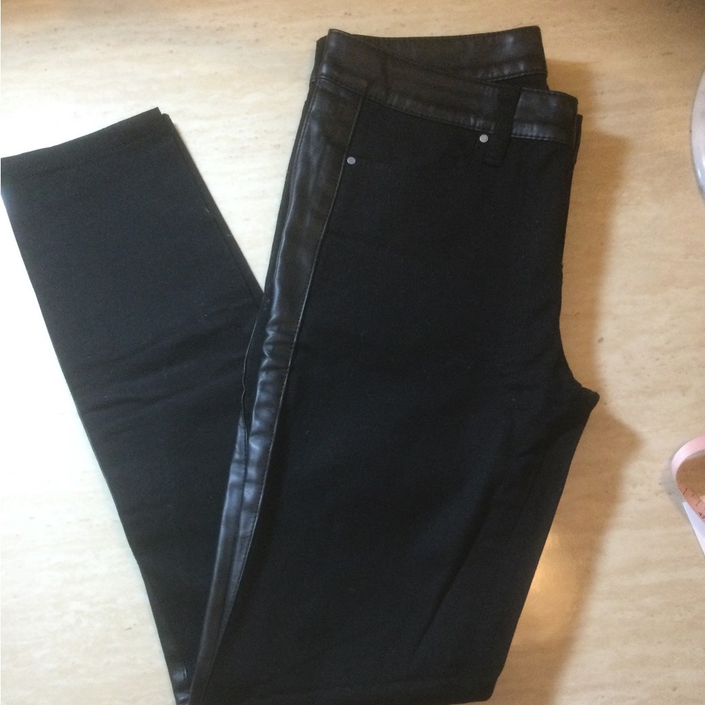 Club Monaco faux leather detail pants